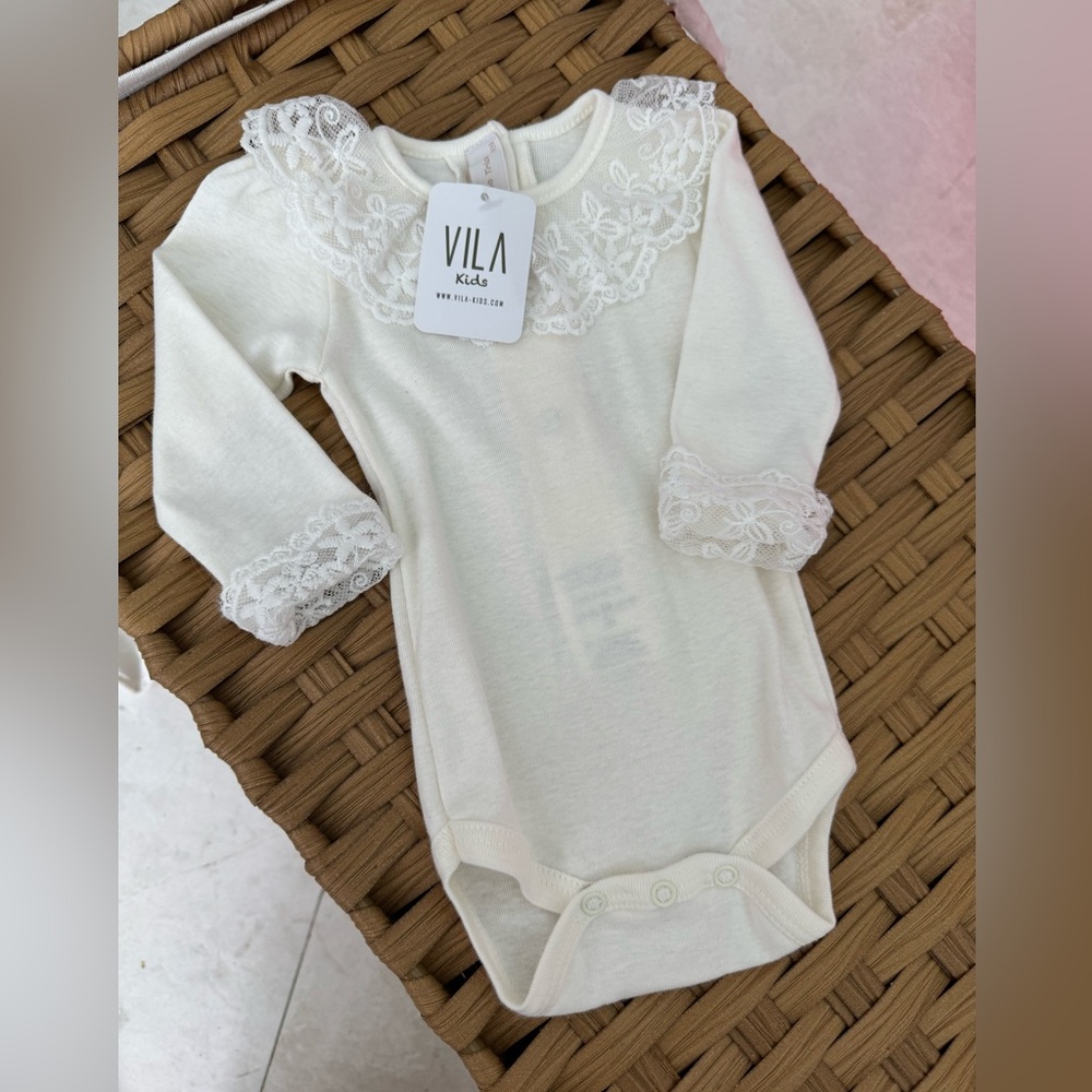 VILA Kids Ivory Lace Bodysuit